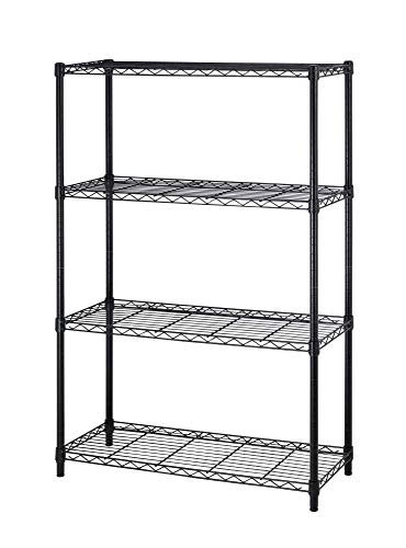 4 Tier NSF Wire Shelving Unit Heavy Duty Steel Storage Rack, Black X19089