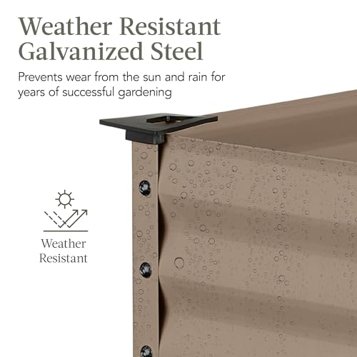 Best Choice Products 48x24x30in Galvanized Raised Garden Bed, Metal Elevated Planter Box, Dark Green S888804