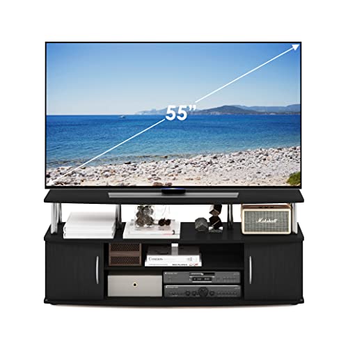 Furinno JAYA Large Entertainment Stand for TV Up to 55 Inch, French Oak Grey/Black V100781