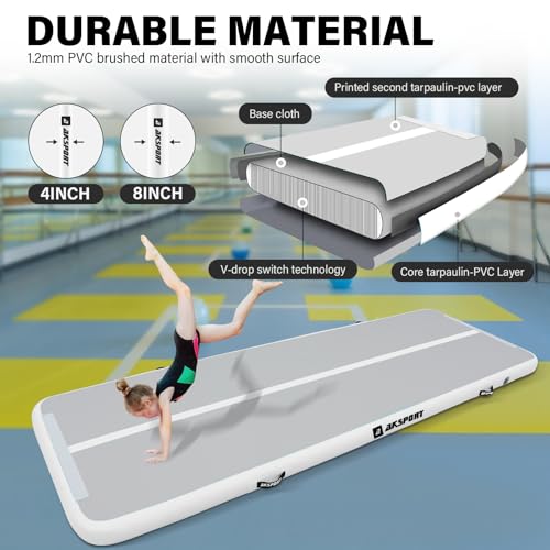 AKSPORT Gymnastics Air Mat Tumble Track with Air Pump A7907