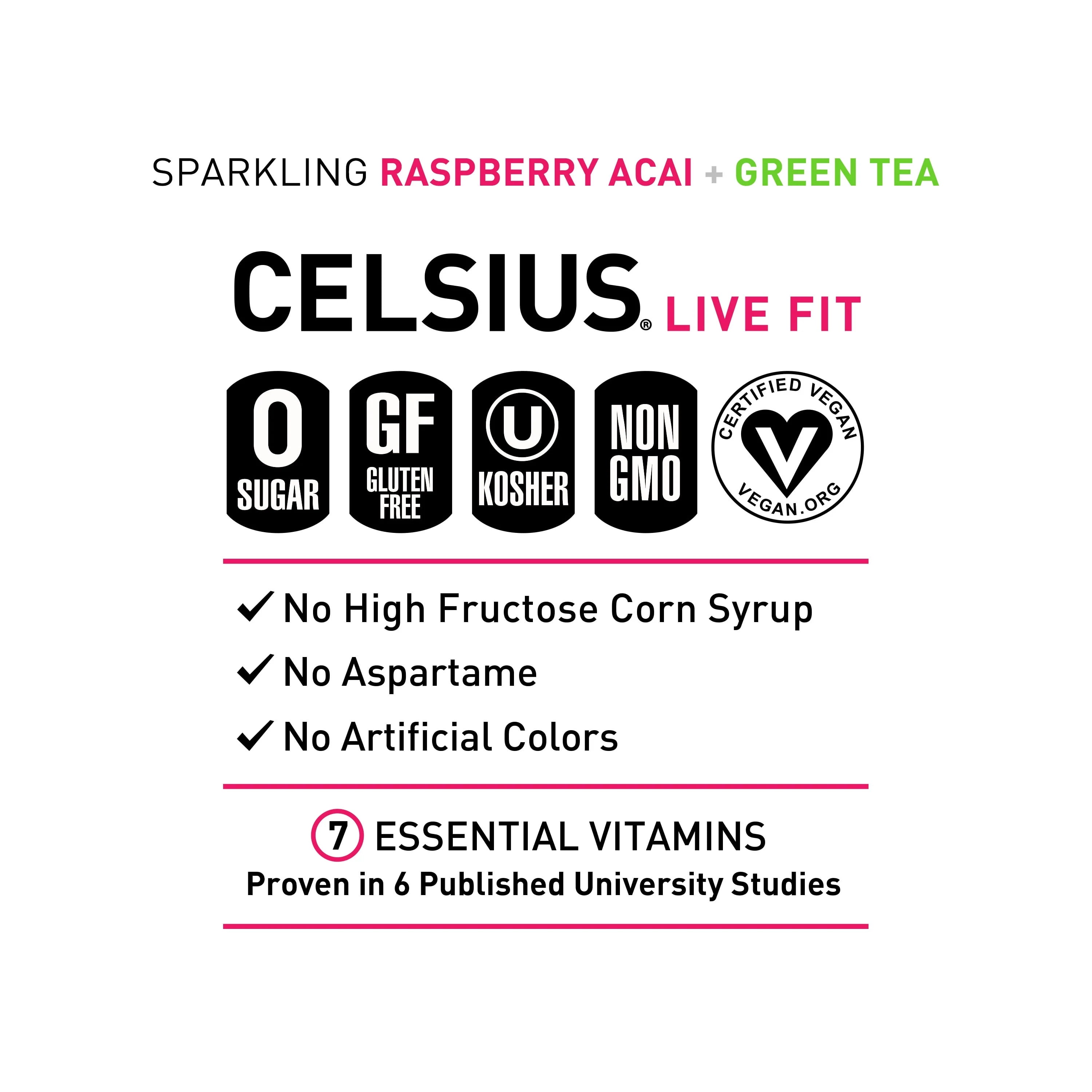 CELSIUS Sparkling Space Variety Pack, Functional Energy Drink, 12 fl oz, 12-Pack T823