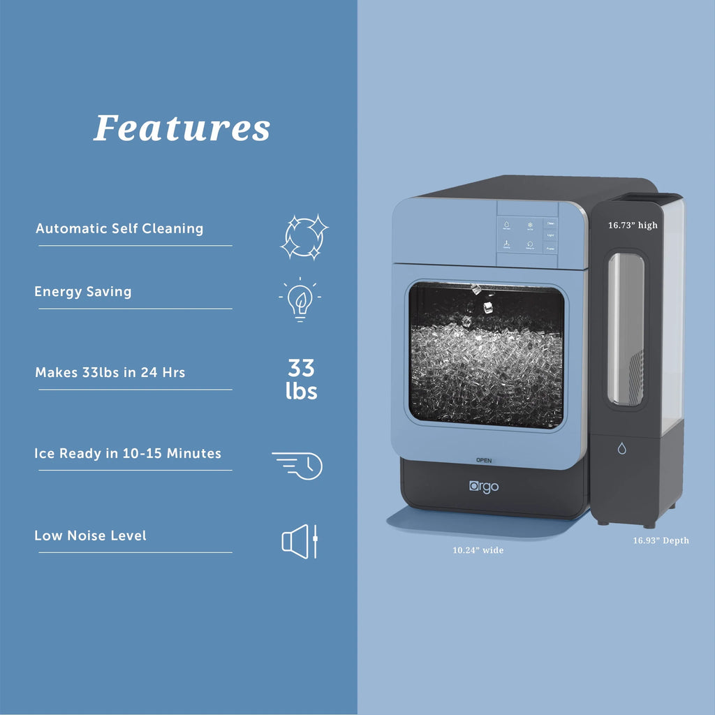 Orgo Products Sonic Countertop Nugget Ice Maker, Blue W585