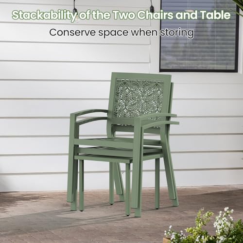 Peacock Blue Outdoor Bistro Set for 2 with Coffee Table R445
