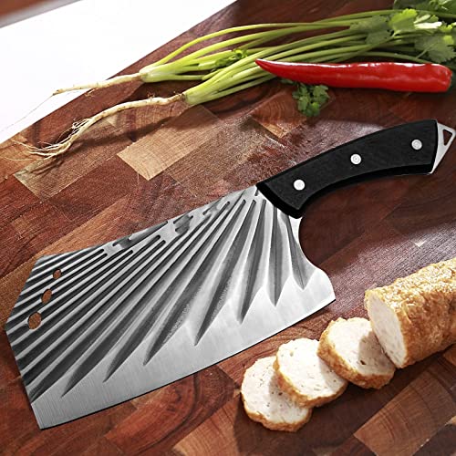 BLADESMITH Meat Cleaver Bone Chopper Knife, 6.3'' Stainless Steel Blade with Pear Wood Handle Q434
