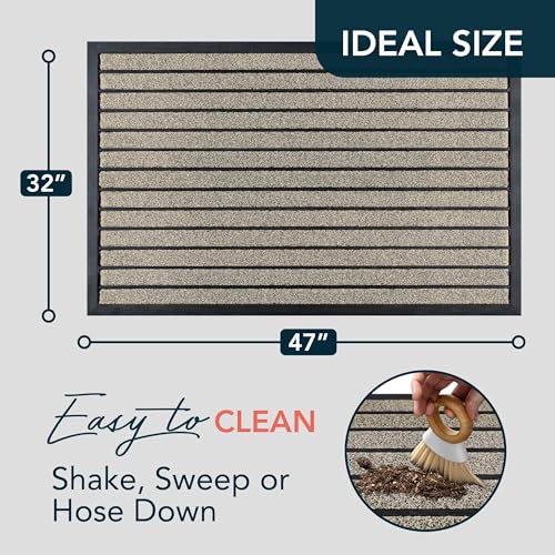 ubdyo Extra Durable Door Mat Non-Slip Outdoor Entrance 30" x 17" Bright Brown W5648