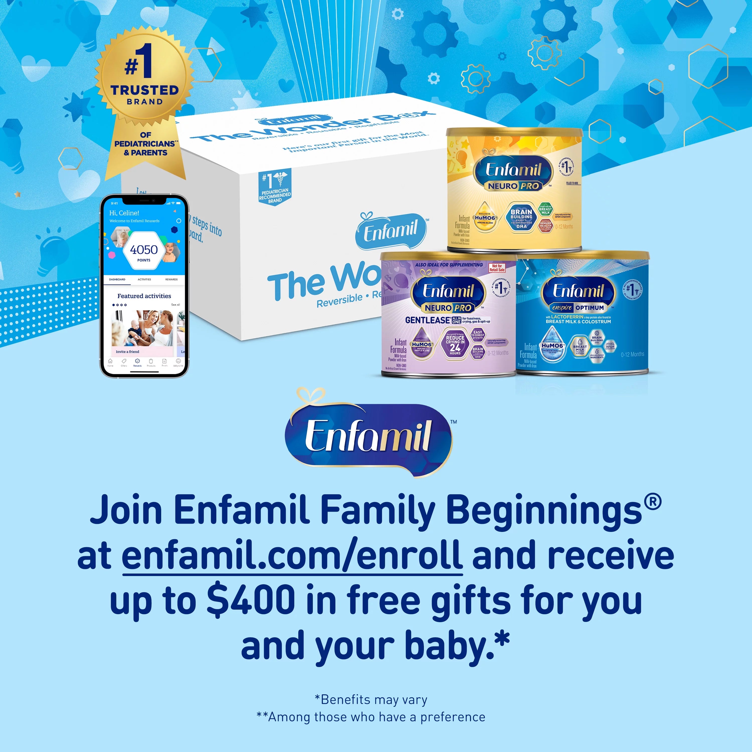Enfamil Nutramigen Hypoallergenic Lactose Free Infant Formula Powder, 27.8 Oz L895