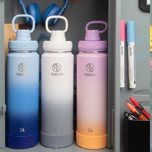 Takeya Actives Water Bottle with Spout Lid, 18 oz, Midnight Blue W579