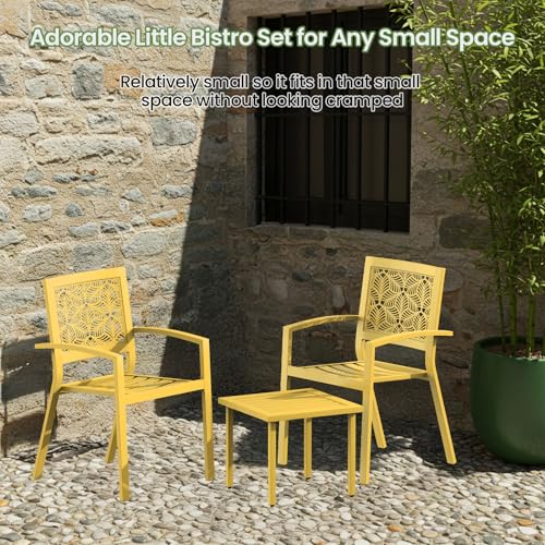 Peacock Blue Outdoor Bistro Set for 2 with Coffee Table R445
