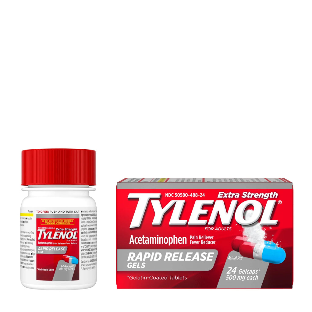 Tylenol Extra Strength Acetaminophen Rapid Release Gels, 100 ct H788
