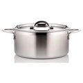 9.37 in. dia. Country French Two Tone Stainless Steel 4 quart Pot with Cover & 2 Round Handles