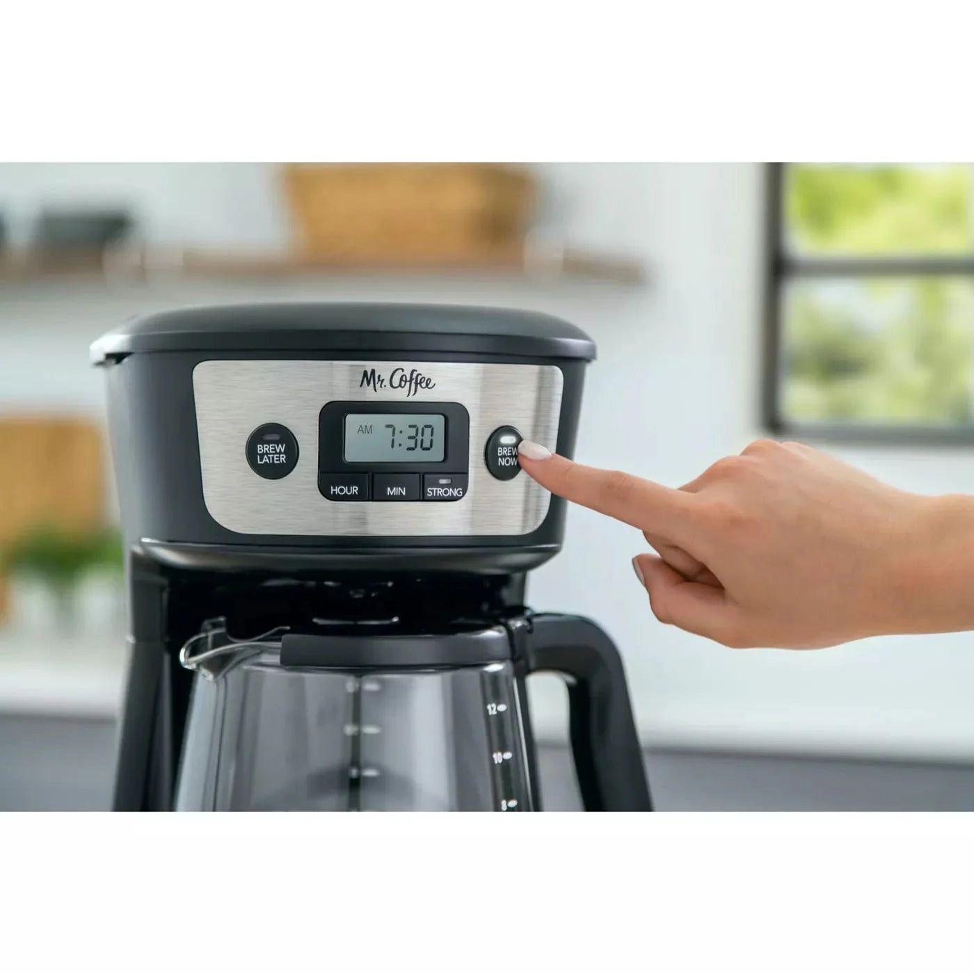 Mr. Coffee 12-Cup Coffee Maker with Strong Brew Selector and Reusable Filter K4246
