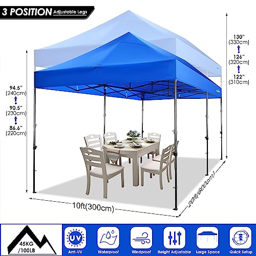 COBIZI 10x20 Heavy Duty Pop Up Canopy Tent with 6 Sidewalls, White A84790