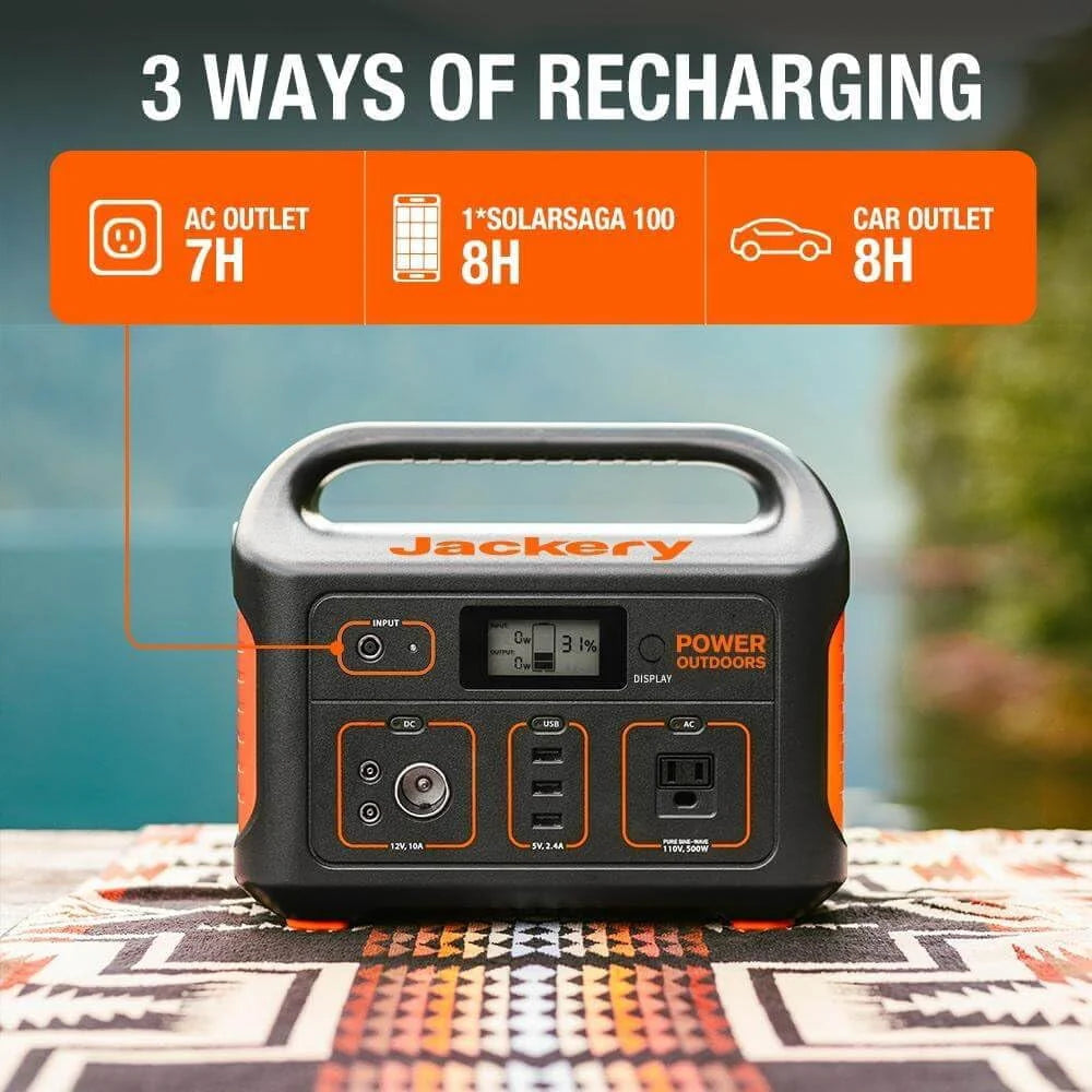 Restored Jackery Explorer 550 Portable Power Station 500W W8108