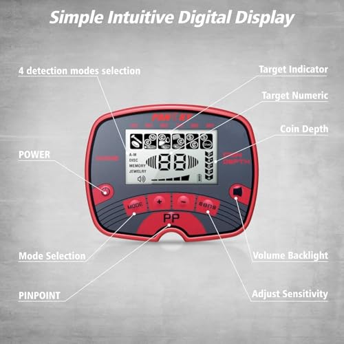 PANCKY Metal Detector for Adults Waterproof with LCD Display, 10" Coil, PK0075 H43777
