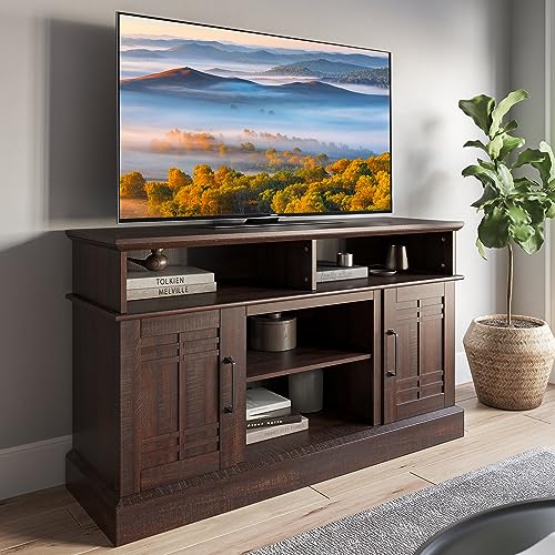 BELLEZE Norrell 48" Farmhouse Wood TV Stand for TVs up to 50 Inch, White R284