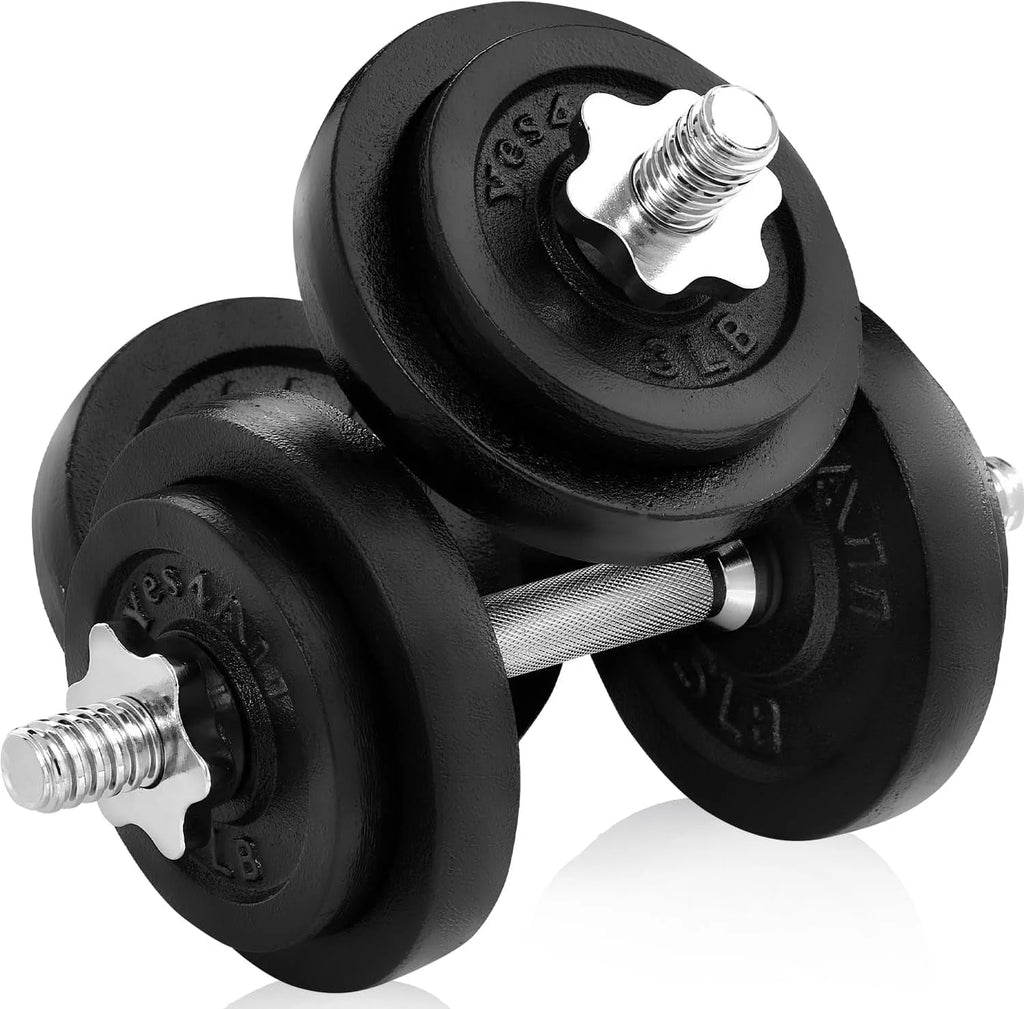 Yes4All 60 lbs Adjustable Dumbbell Set, Cast Iron Pair G3731