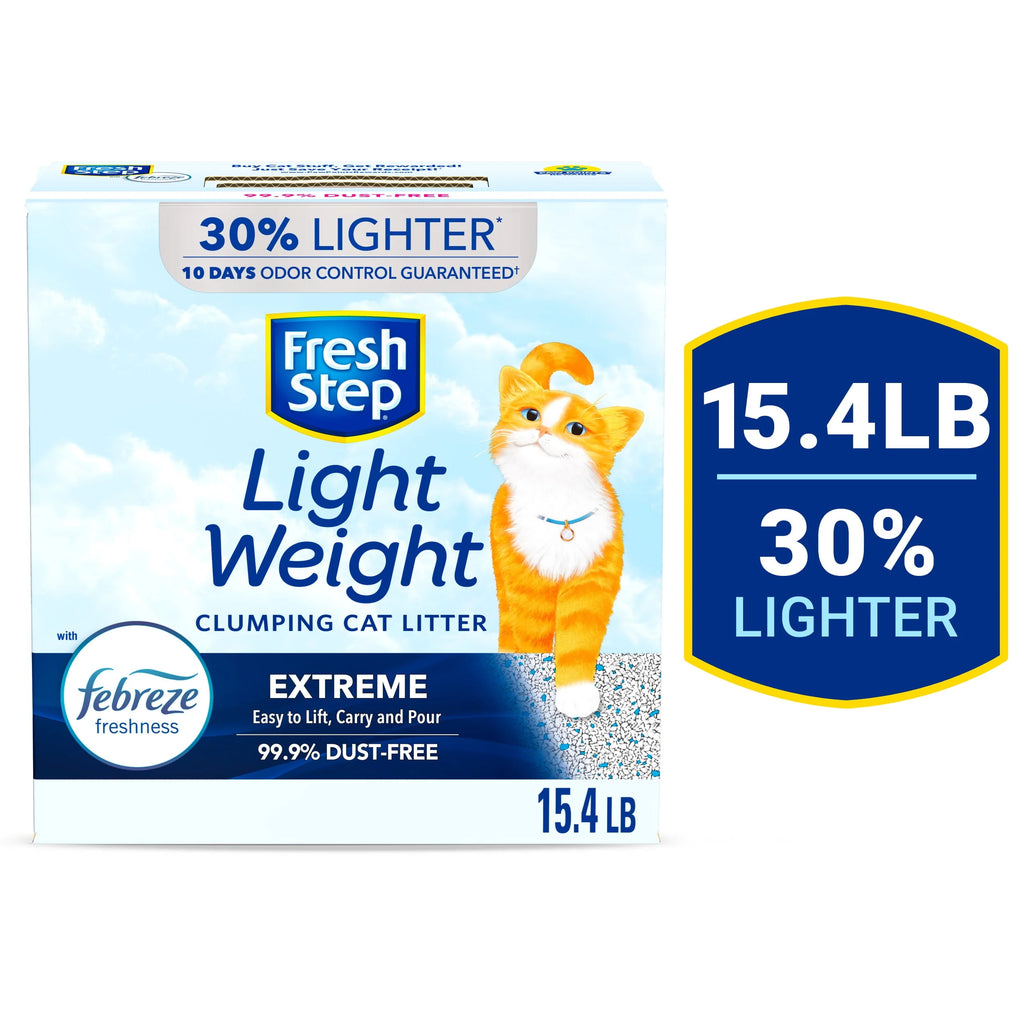 Fresh Step Lightweight Extreme Scented Clumping Cat Litter with Febreze, 15.4 lbs
