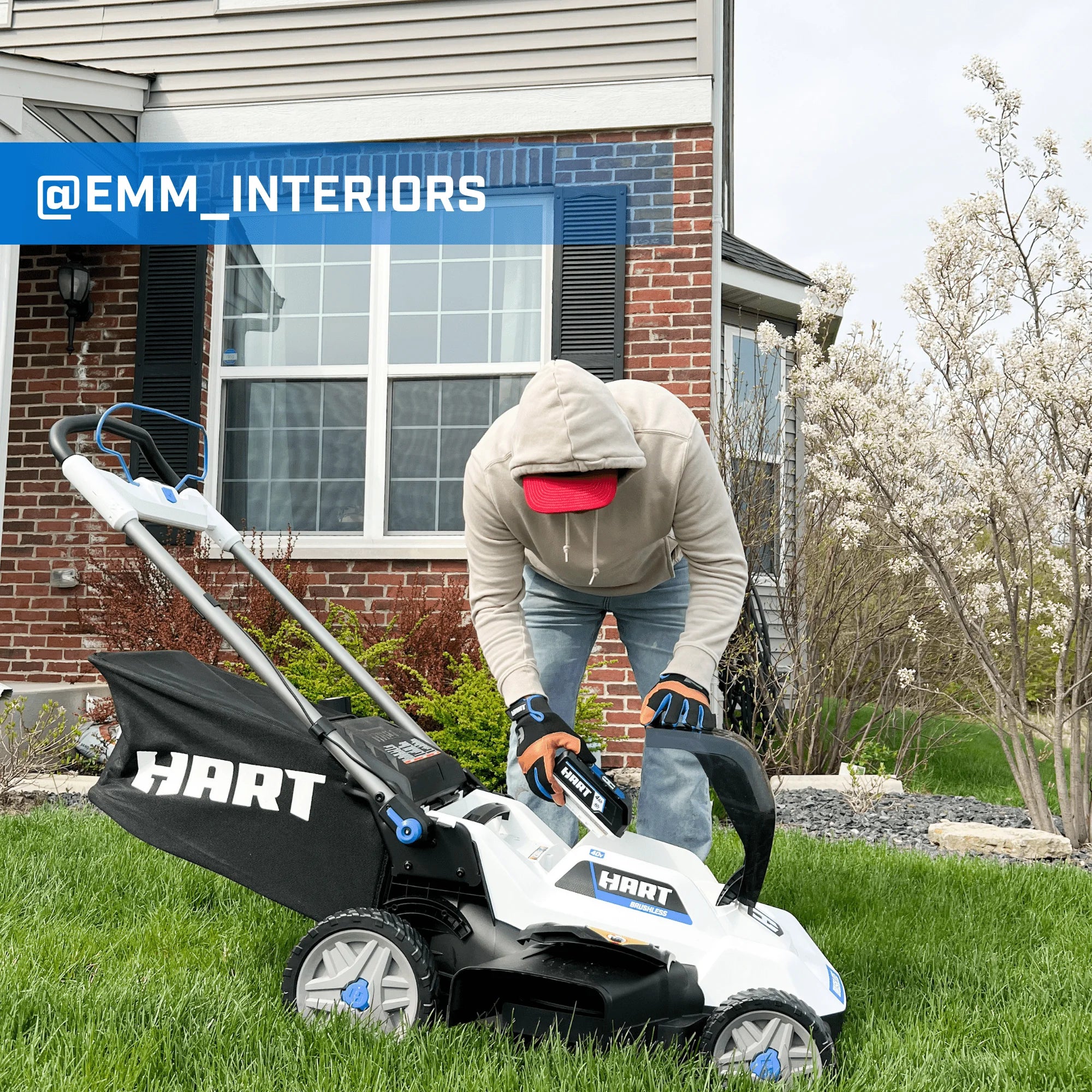 HART 40-Volt 20-inch Cordless Brushless Push Mower Kit with 6.0Ah Battery L25946