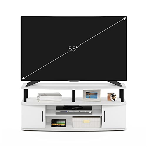 Furinno JAYA Large Entertainment Stand for TV Up to 55 Inch, French Oak Grey/Black V100781