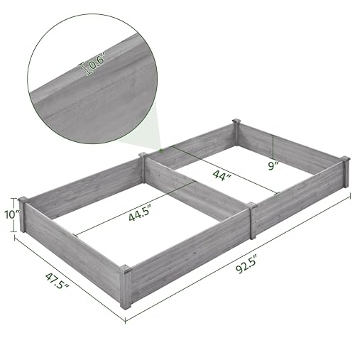 Yaheetech 8×2ft Wooden Raised Garden Bed for Flowers Vegetables Herbs Outdoor E283112