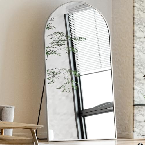 BEAUTYPEAK 65"x24" Arched Full Length Floor Mirror, Black D361