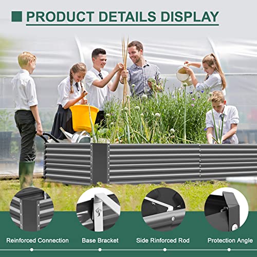 Land Guard 8×4×2 ft Galvanized Raised Garden Bed Kit for Vegetables D685