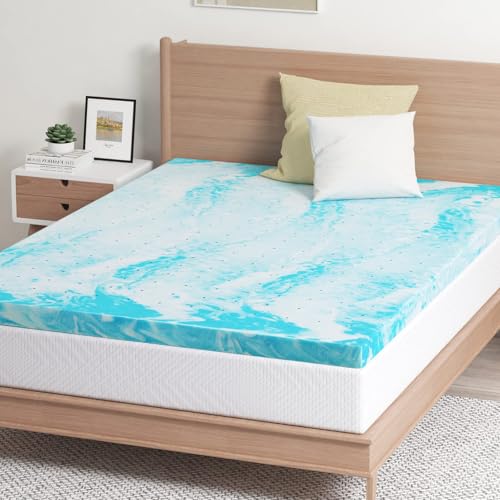 EGO Topper 2 Inch Twin Memory Foam Mattress Topper, Gel Infused, CertiPUR-US Certified F677