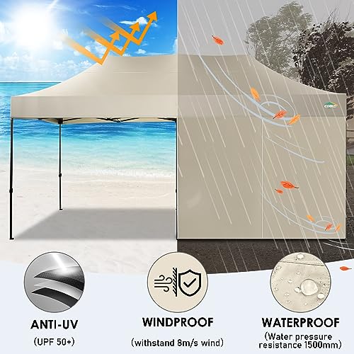 COBIZI 10x20 Heavy Duty Pop Up Canopy Tent with 6 Sidewalls, White A84790