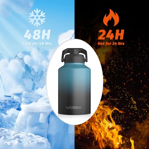 128oz Insulated Stainless Steel Water Bottle with Handle, Black W803