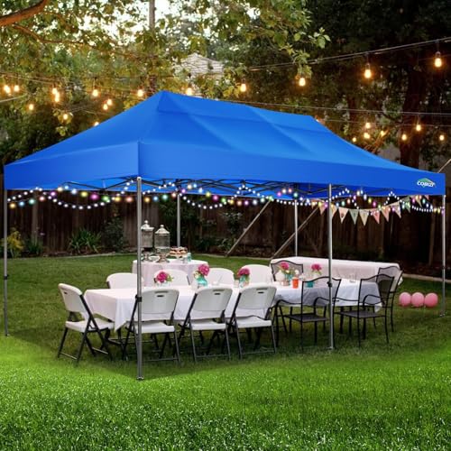 COBIZI 10x20 Heavy Duty Pop Up Canopy Tent with 6 Sidewalls, White A84790