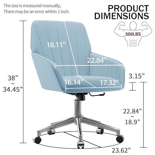 Velvet Home Office Chair with Gold Base, Swivel Desk Chair with Wheels (Cream) Z435471