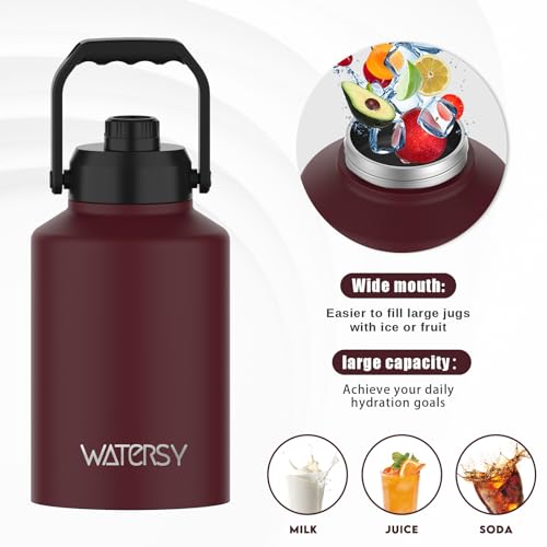 128oz Insulated Stainless Steel Water Bottle with Handle, Black W803