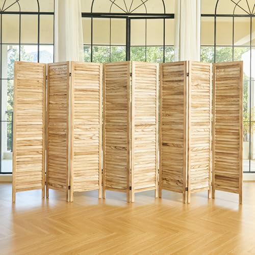Room Partitions and Dividers, 5.6 Ft Tall Folding Wood Screen, 4 Panels S6959