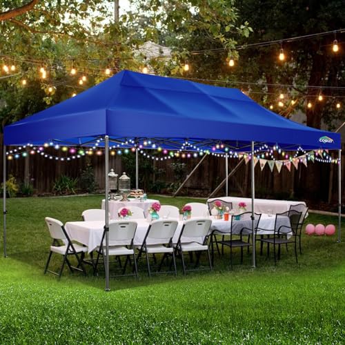 COBIZI 10x20 Heavy Duty Pop Up Canopy Tent with 6 Sidewalls, White A84790