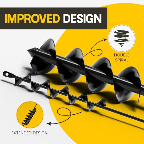 Garden Auger Drill Bit for Planting 2 Pack 1.6x16 & 3.5x16 Inch Q521