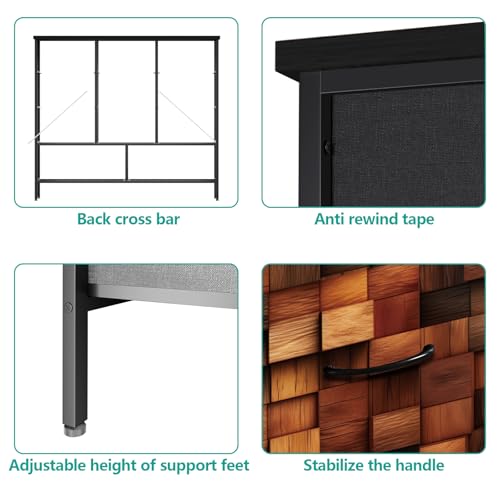 9-Drawer Fabric Dresser for Bedroom, TV Stand Storage Cabinet U5871
