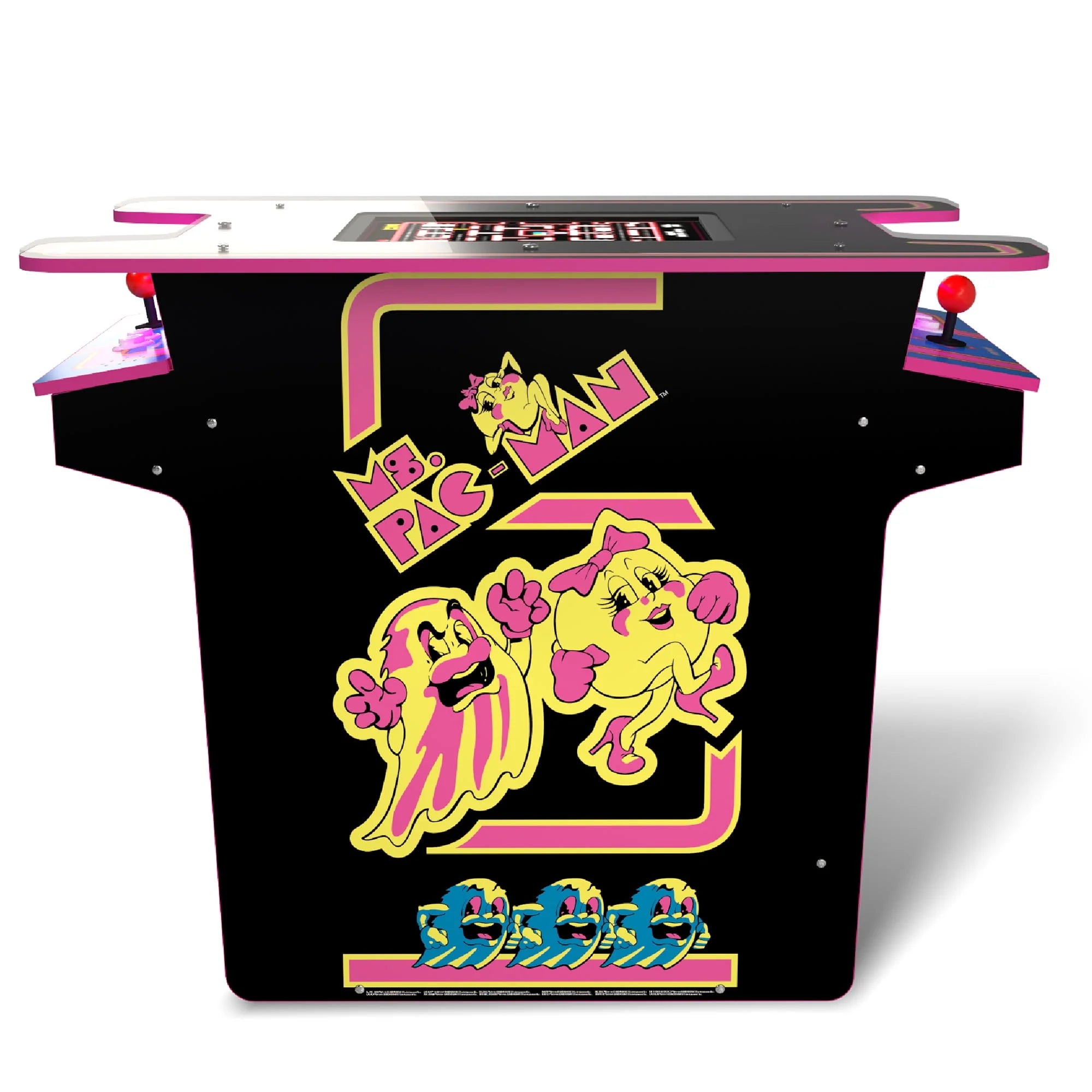 Arcade1UP Ms. PAC-MAN Head-to-Head Arcade Table with 12 Games, Black L2069