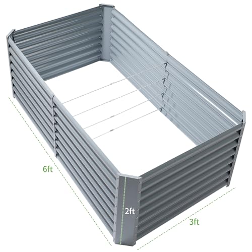 Land Guard 8×4×2 ft Galvanized Raised Garden Bed Kit for Vegetables D685