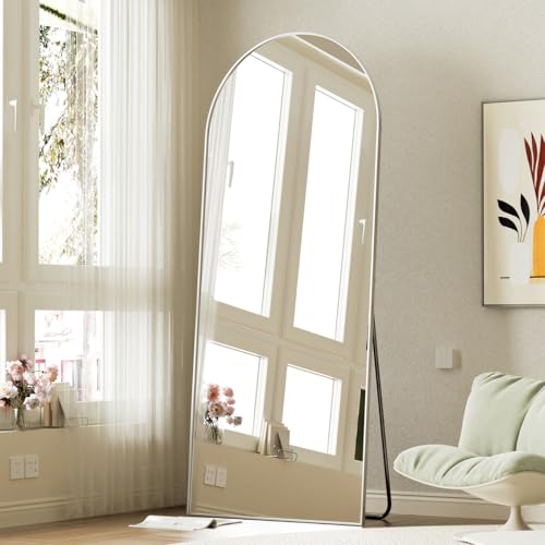 BEAUTYPEAK 65"x24" Arched Full Length Floor Mirror, Black D361