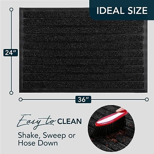 ubdyo Extra Durable Door Mat Non-Slip Outdoor Entrance 30" x 17" Bright Brown W5648