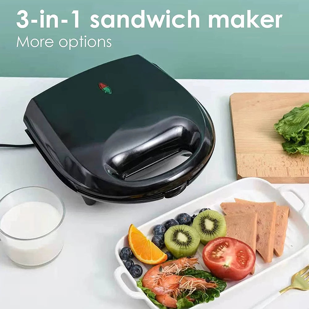Stainless Steel Electric Breakfast Sandwich Waffle Maker O6844