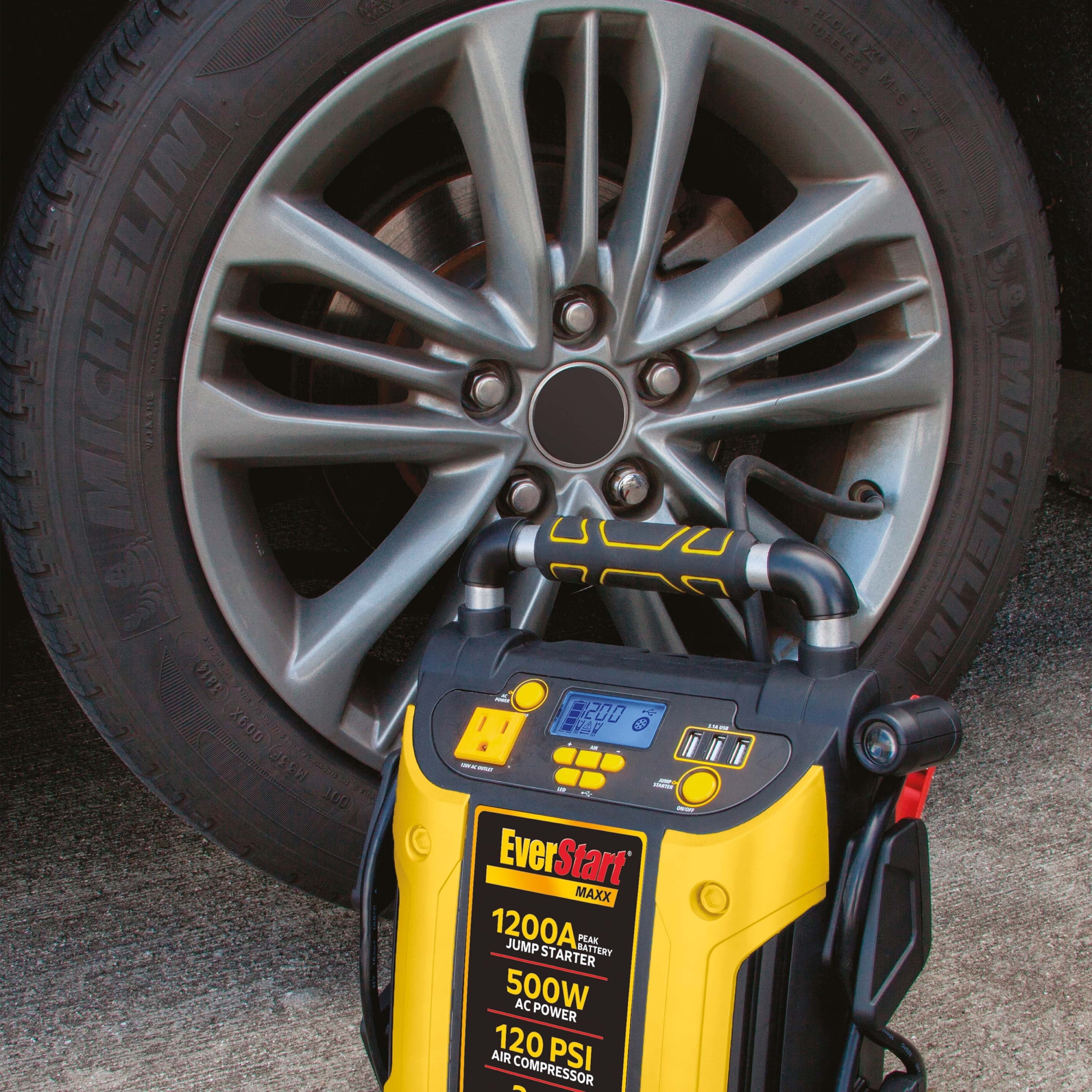 EverStart Maxx J5CPDE 1200A Jump Starter, Power Station, 500W Inverter, 120 PSI Compressor N45172