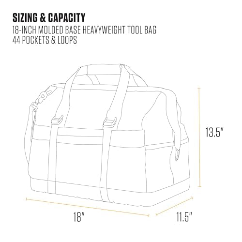Carhartt Onsite Tool Bag, 18-Inch, Water-Resistant, Molded Base P40578
