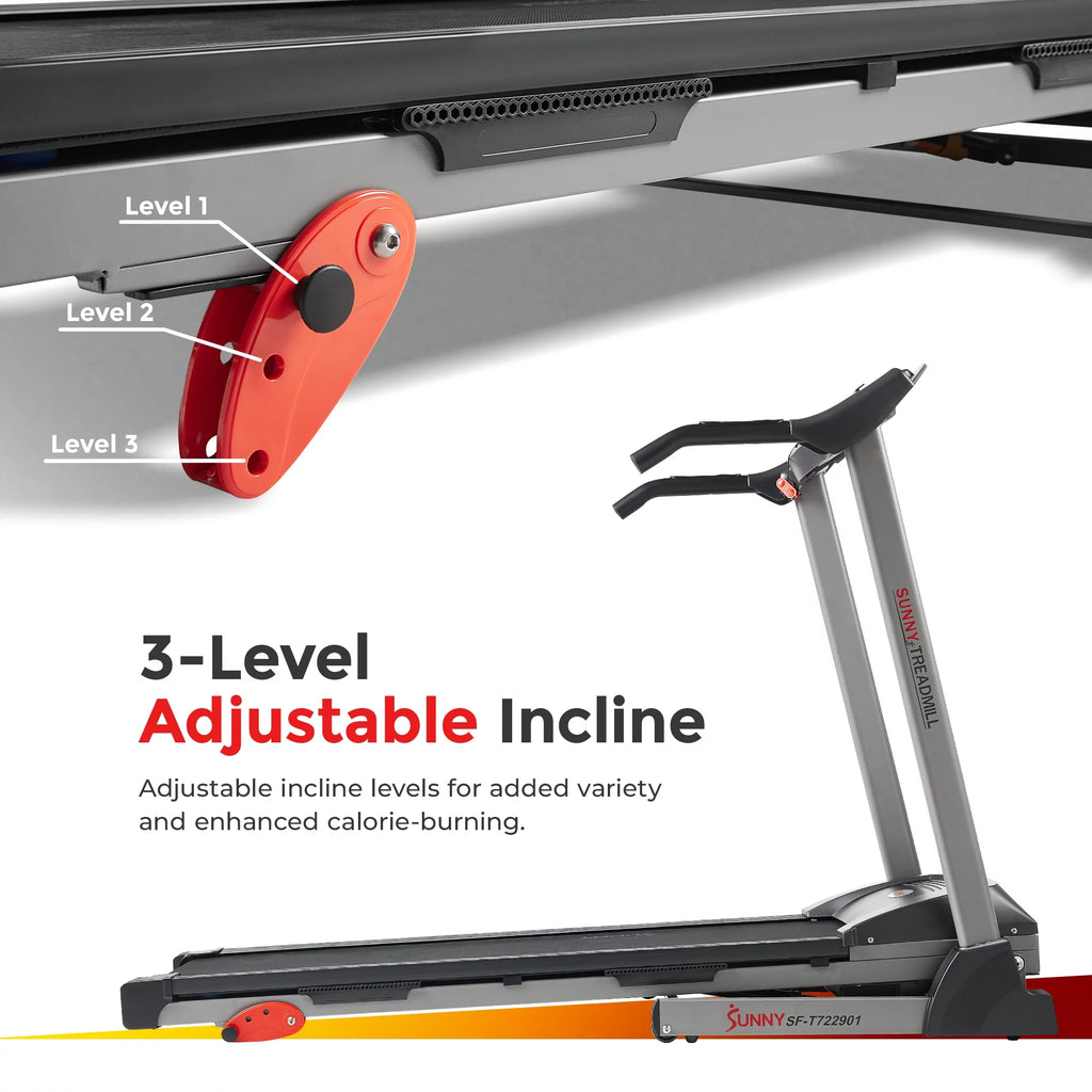 Sunny Health & Fitness Foldable Electric Treadmill with Adjustable Incline W997786