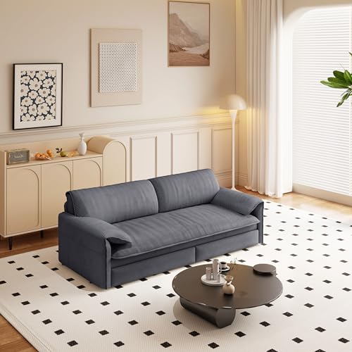 Queen Size Futon Sofa Bed with 2 Pillows, Blue V9731