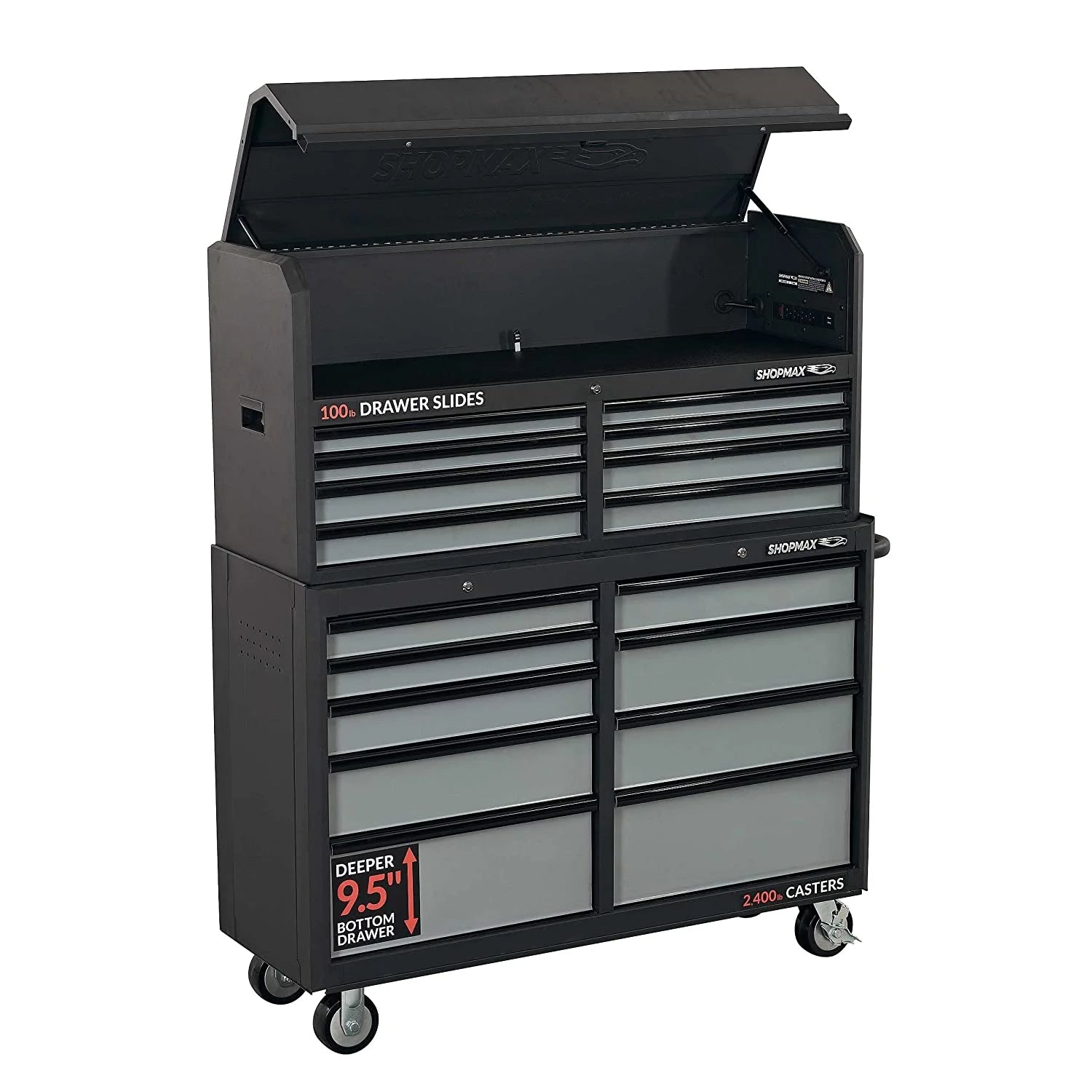 52 in. 17-Drawer Tool Chest and Rolling Cabinet F2222