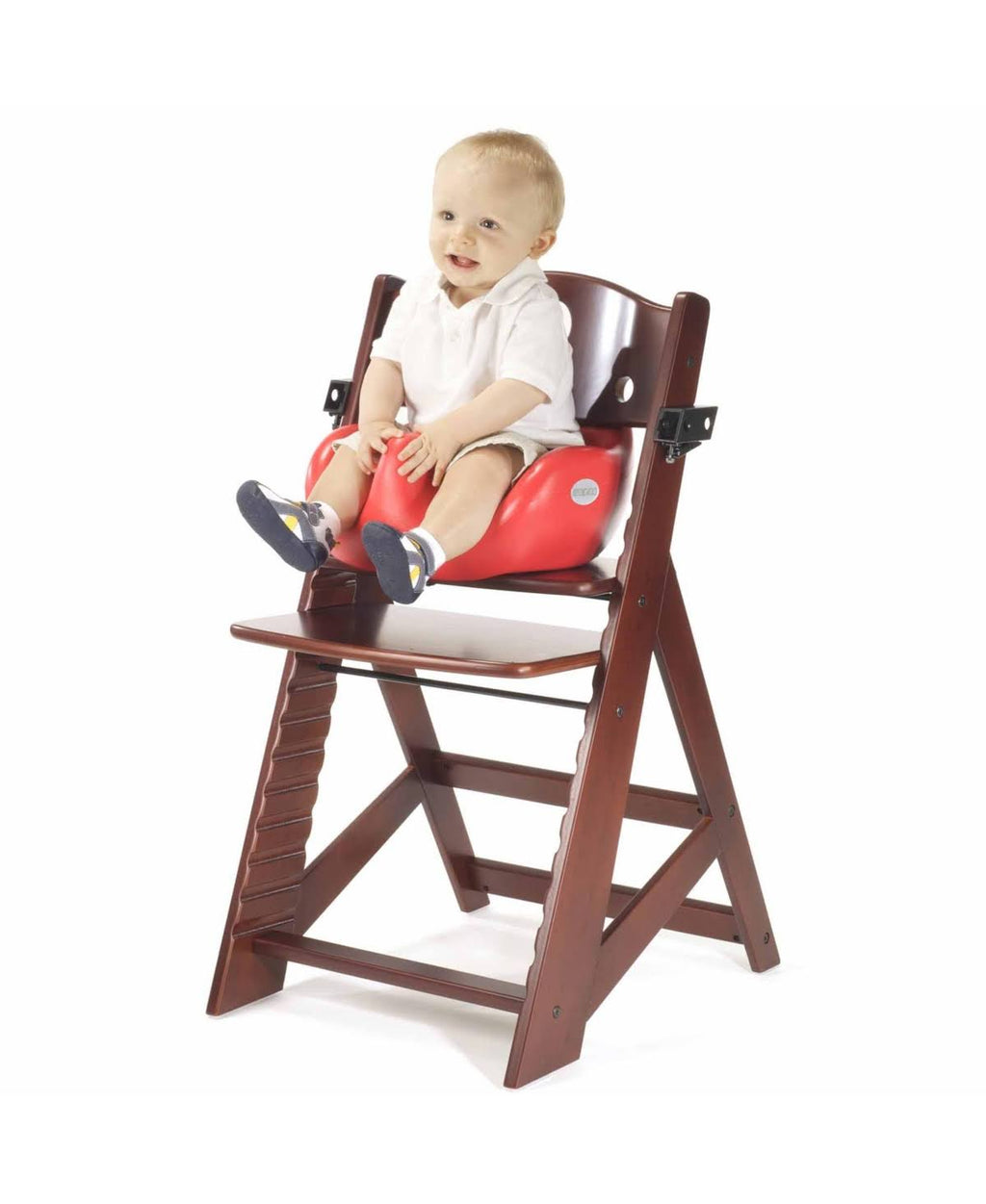 Keekaroo Height Right High Chair Espresso with Infant Insert and Cherry Tray X866