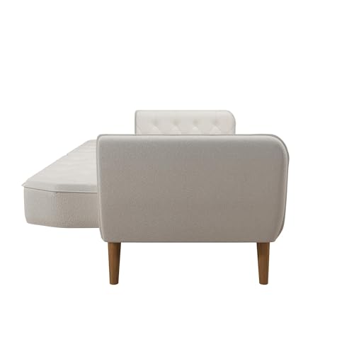 Novogratz Tallulah Memory Foam Futon Convertible Couch, Camel Faux Leather F5939