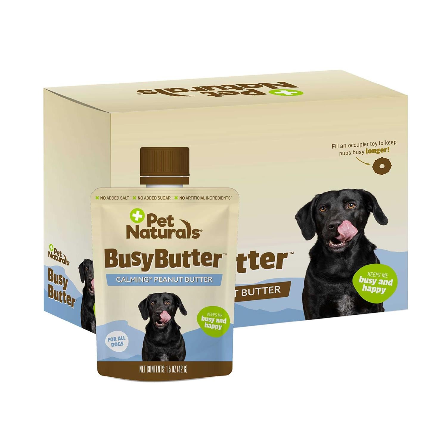 Pet Naturals Busybutter Calming Peanut Butter Stress & Anxiety Support Dog Supplement, 1.5-oz, 6 count
