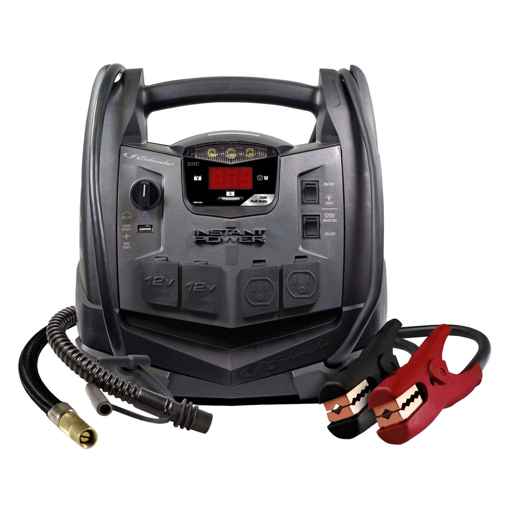 Schumacher SJ1427 6-in-1 Portable Power Station, 1500A Jump Starter, 150-PSI Compressor – New in Box